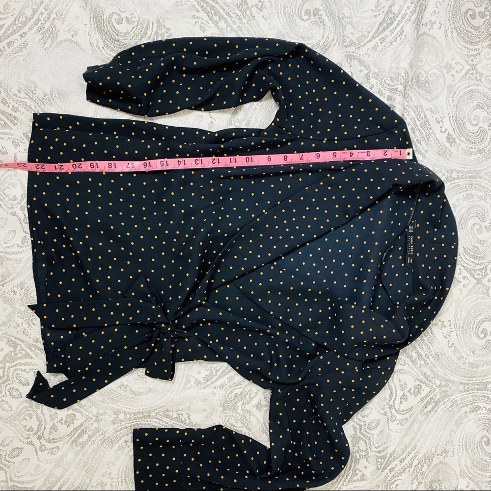 Zara Basic Polka Dot Wrap Blouse~XS - Picture 8 of 8